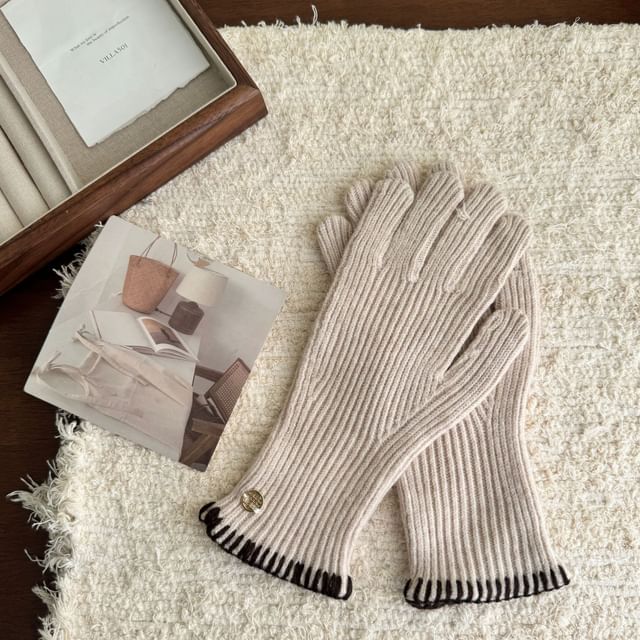 Knit Cuff Gloves Ribbed