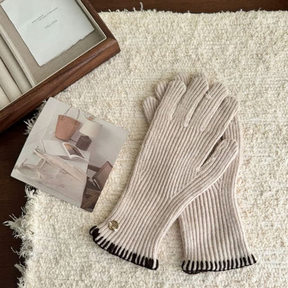 Knit Cuff Gloves Ribbed