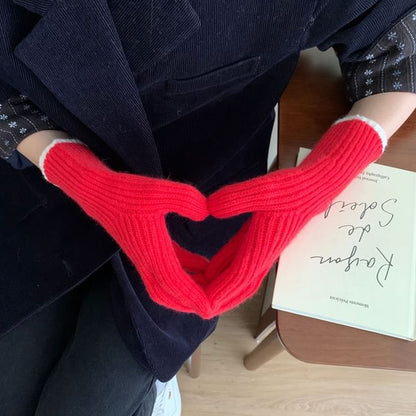 Knit Gloves Touchscreen Two-Tone