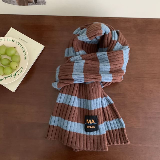 Striped Knit Scarf