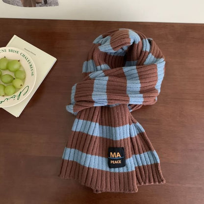 Striped Knit Scarf