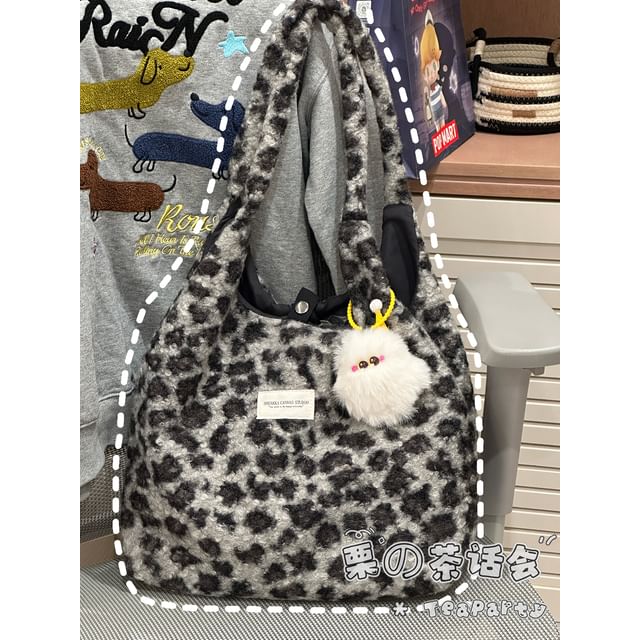 Sac fourre-tout en peluche à motif léopard