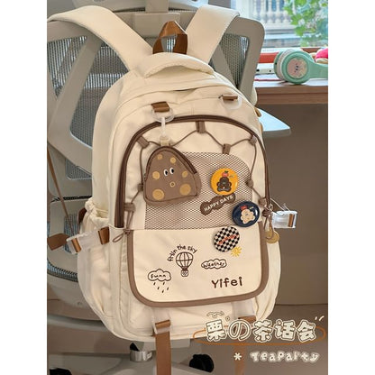 Cartoon Embroidered Tote Bag / Zip Backpack