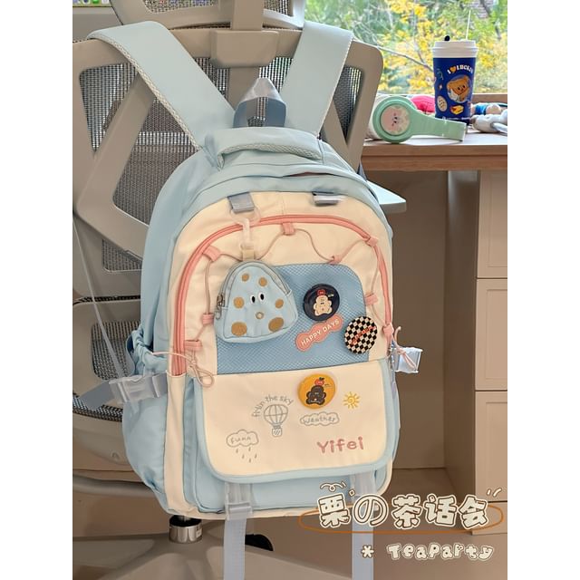 Cartoon Embroidered Tote Bag / Zip Backpack