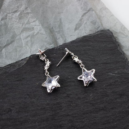 Dangle Rhinestone Earring Star Alloy