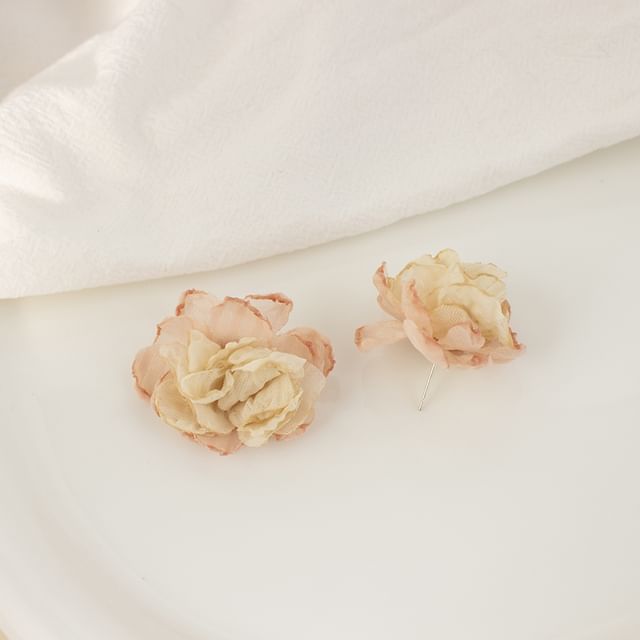 Floral Earring Fabric Stud