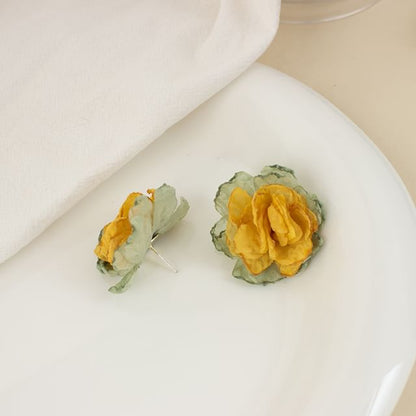 Floral Earring Fabric Stud