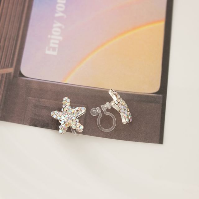 Stud / Earring Pearl Shell Faux Rhinestone Crab Alloy Starfish
