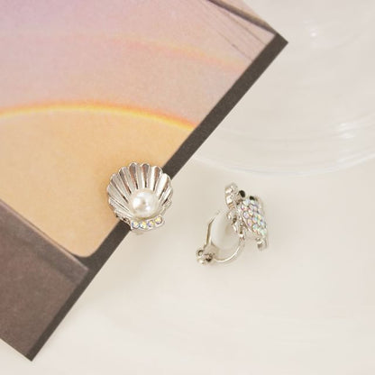 Stud / Earring Pearl Shell Faux Rhinestone Crab Alloy Starfish