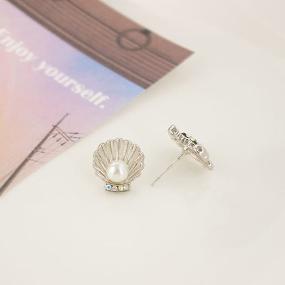 Stud / Earring Pearl Shell Faux Rhinestone Crab Alloy Starfish