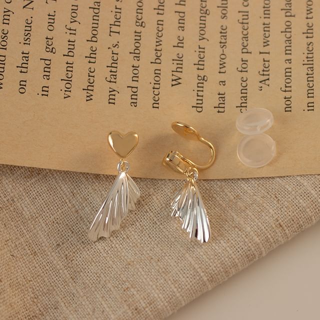 Earring Heart Drop Fish Alloy Tail