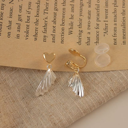 Earring Heart Drop Fish Alloy Tail