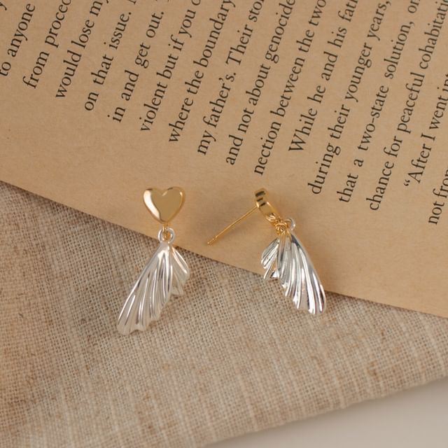 Earring Heart Drop Fish Alloy Tail