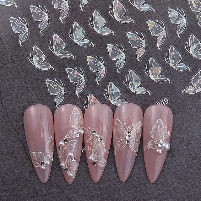 Bow Metallic Nail Art Stickers (Various Designs)