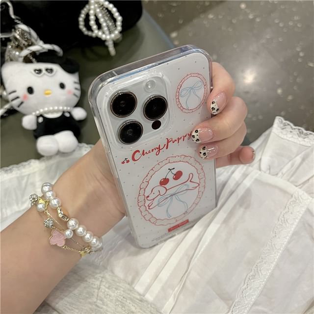 Cherry Dog Phone Case / Strap / Set - iPhone 16 Pro Max / 16 Pro / 16 Plus / 16 / 15 Pro Max / 15 Pro / 15 Plus / 15 / 14 Pro Max / 14 Pro / 14 Plus / 14 / 13 Pro Max / 13 Pro / 13 / 13 Mini