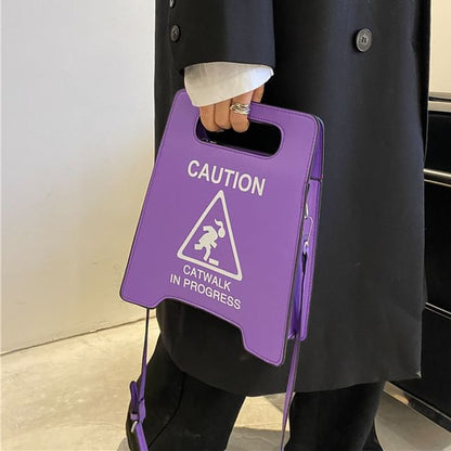 Crossbody Faux Leather Bag Lettering