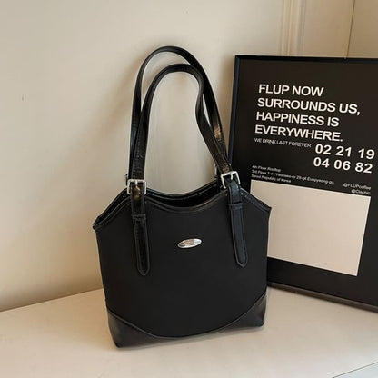 Buckled Leather Tote Bag Faux