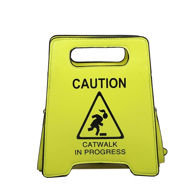 Crossbody Faux Leather Bag Lettering