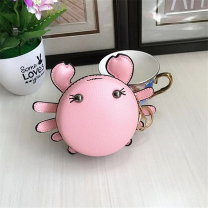 Cartoon Faux Coin Crab Purse Leather