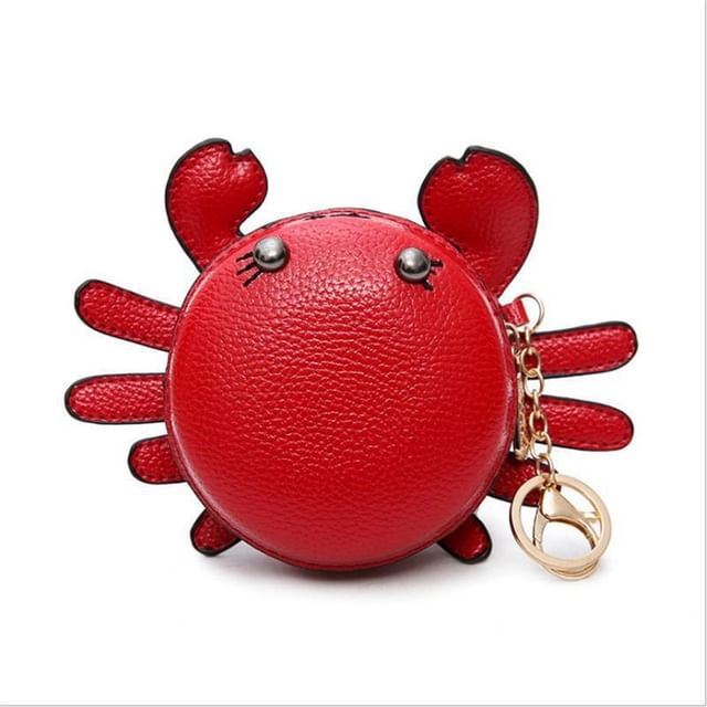 Cartoon Faux Coin Crab Purse Leather