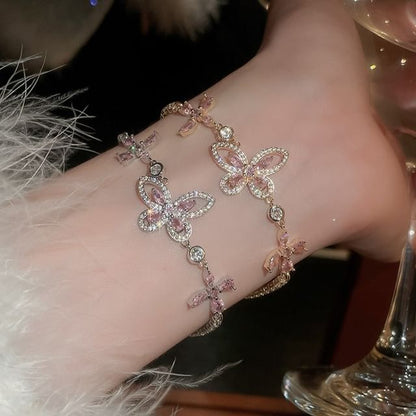 Bracelet Butterfly Floral Rhinestone
