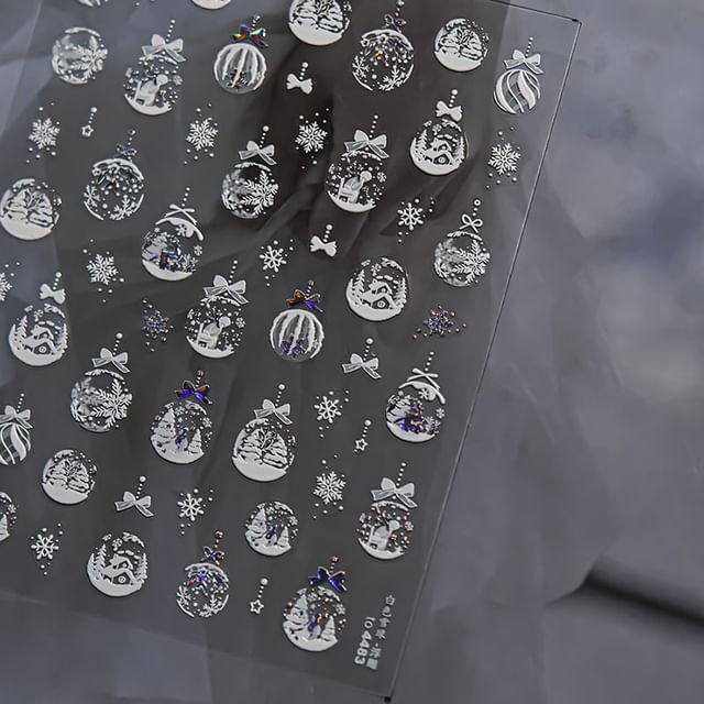 Christmas Snow-Ball Nail Art Stickers