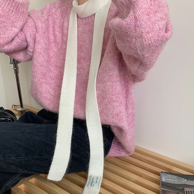 Scarf Narrow Knit Plain