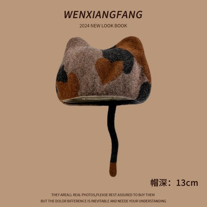 Beret Cat Ear Patterned