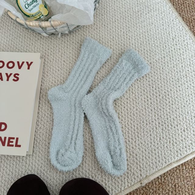 Plain Fleece Short Socks