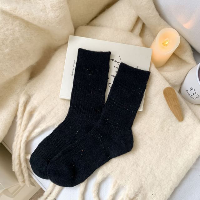 Striped Fleece Short Socks