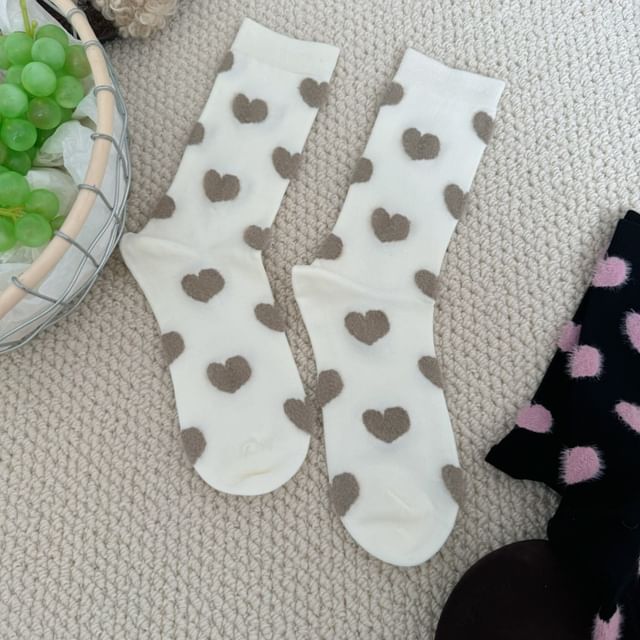 Heart Patterned Short Socks