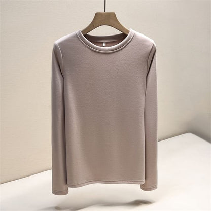 Long Sleeve Round Neck Plain T-Shirt