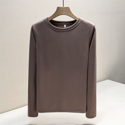 Long Sleeve Round Neck Plain T-Shirt