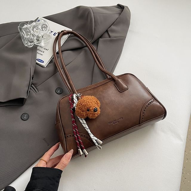 Charm Washed Leather Faux Bag Set Bowler /