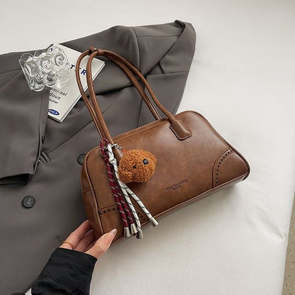 Charm Washed Leather Faux Bag Set Bowler /