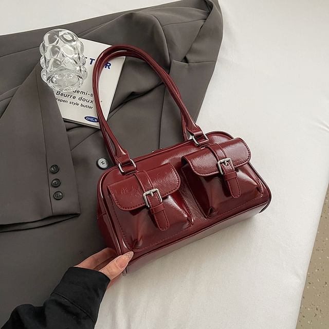 Tote Bag Faux Set Multi-Pocket Charm / Leather