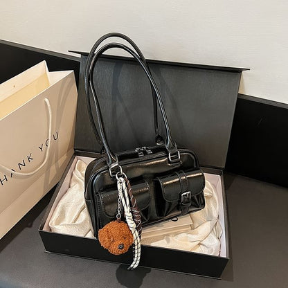 Tote Bag Faux Set Multi-Pocket Charm / Leather