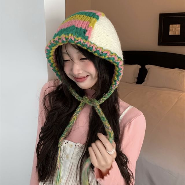 Knit Balaclava Block Color