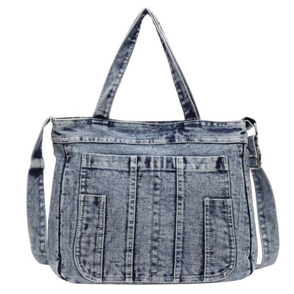 Sac bandoulière en denim délavé