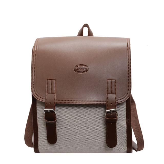 Tone Buckled Backpack Two Flap
