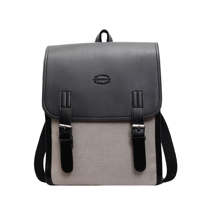 Tone Buckled Backpack Two Flap