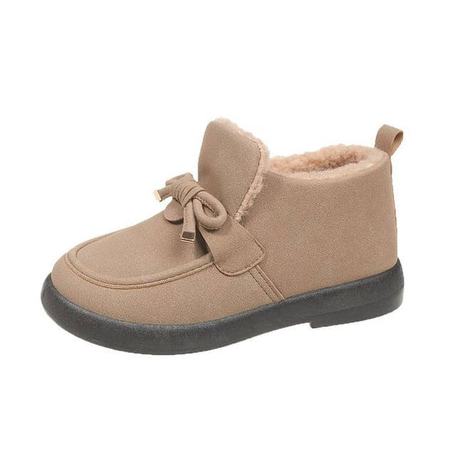 Fleece Lined Bowknot Ankle Boots