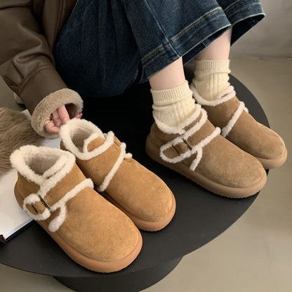 Buckled Ankle Boots Snow