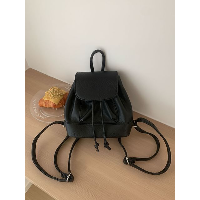 Leather Flap Faux Backpack