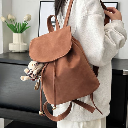 Backpack Faux Suede Flap