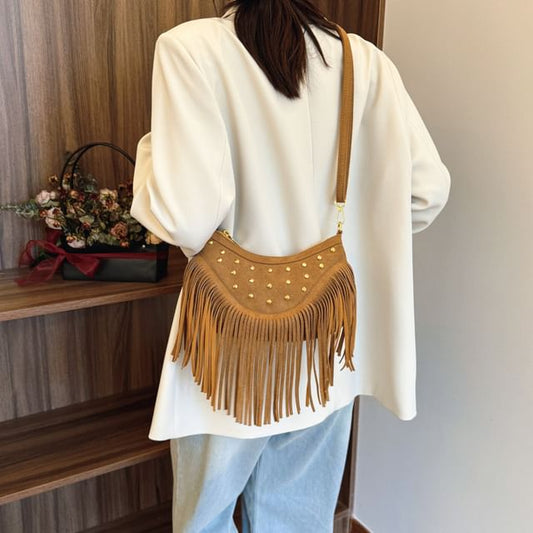 Crossbody Bag Studded Tassel