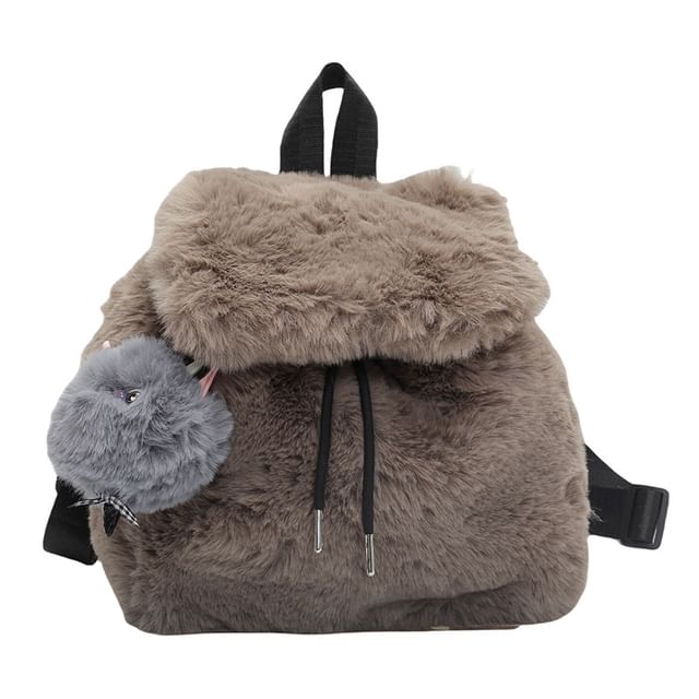 Flap Bag / Set Charm Fluffy Backpack