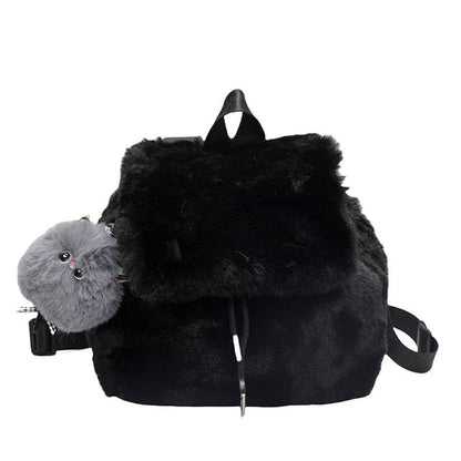 Flap Bag / Set Charm Fluffy Backpack