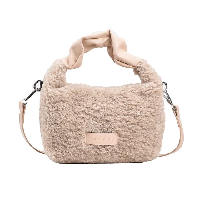 Bag Applique Faux Crossbody Shearling