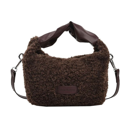 Bag Applique Faux Crossbody Shearling